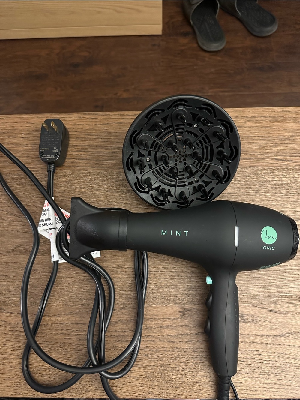 Mint Ionic Hair Dryer in Black with Mint Accents